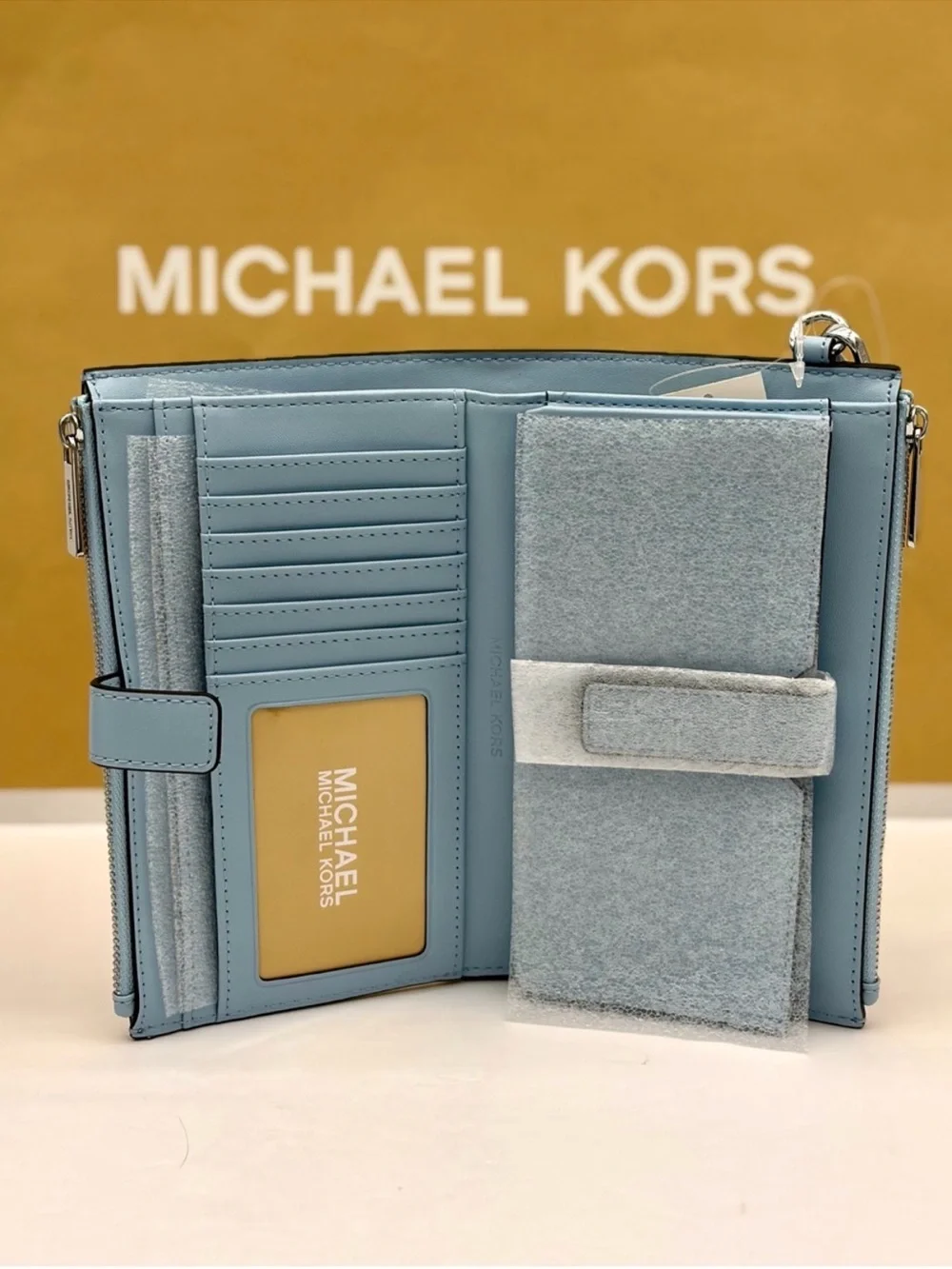 MICHAEL KORS Jet Set Travel Large Printed Signature Logo Wristlet Wallet